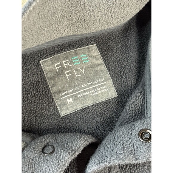 Free Fly Sweater Mens Medium Gray Snap Pullover Bamboo Fleece Long Sleeve - Picture 7 of 9